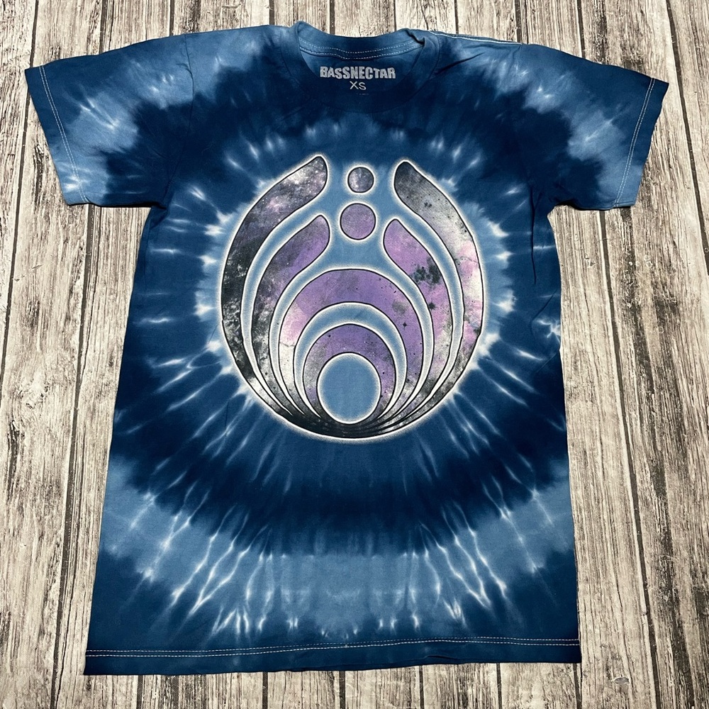 Adult XS BassNectar Blue Tie Dye Purple Graphic Shirt Excellent Condition